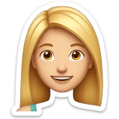 7 girl smiling at viewers sticker