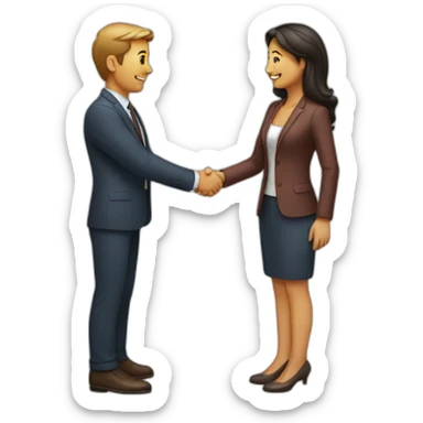 hand shake woman & man sticker