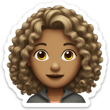 girl with long curly hair sticker