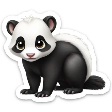 Cute baby skunk-panda-hybrid full body sticker
