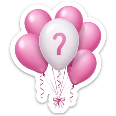 birthday sign in pink and white with ballons sticker