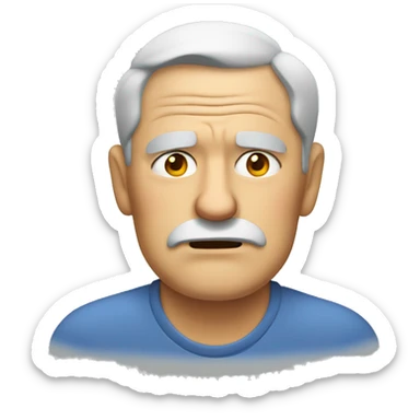 Tired older man with sweaty face sticker