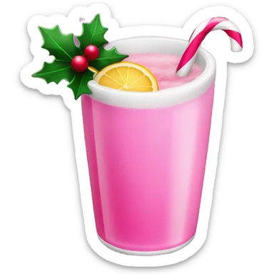 pink christmas christmas drink sticker