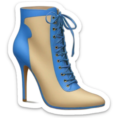 high-heels-boot-beige-with-blue-drawings sticker