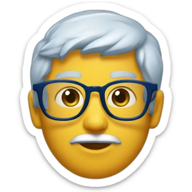 roux yeux bleus lunettes sticker