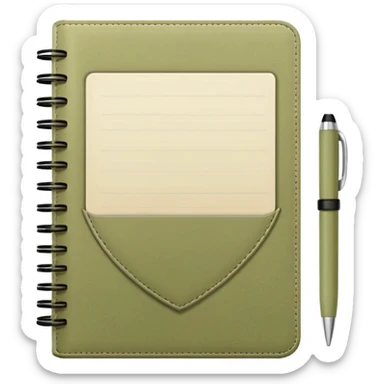Pale olive Planner open notebook sticker