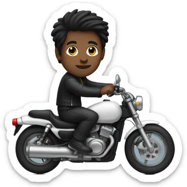 white boy with black hair driving black motorcycle at full speed

 sticker