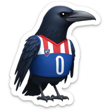 a crow wearing a san lorenzo soccer shirt sticker