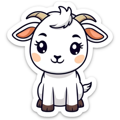 A sad goat crying sticker