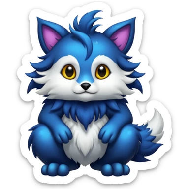 Shiny Colorful Dark-Colored Furry Fionbri-creature by Falvie (full body) sticker