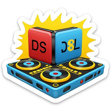 un gif texte qui défile  "BREAKSTYLEZ TV"  change de couleur sur fond noir sur le theme dj sticker