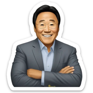 robert kiyosaki levatando los brazos sticker