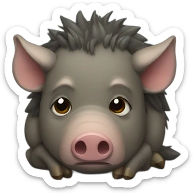 Sad depressive boar sticker