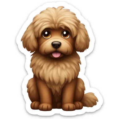 brown fluffy dog sticker
