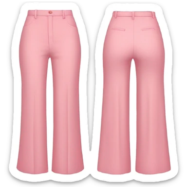 Realistic isolated pair of high waist long wide leg dressy casual pants in pink sticker