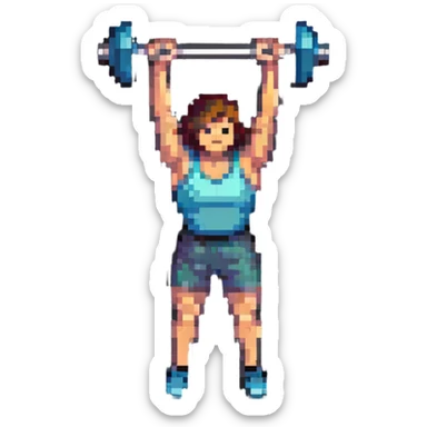 person lifting weights sticker
