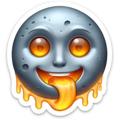 Melting moon sticker