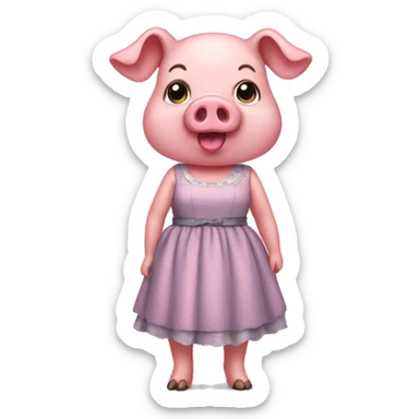 Pig in dress sticker