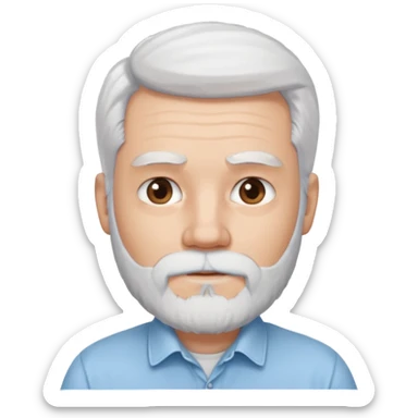 uomo capelli bianchi e barba con camicia azzurrina sticker