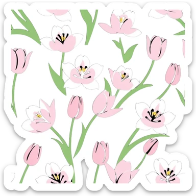 Cherry Blossom and tulips sticker