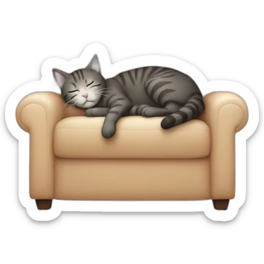 Sleeping cat on a couch sticker