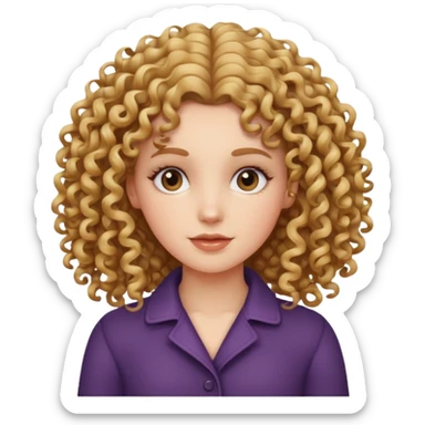 Chica blanca con pelo rizado  sticker