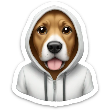 Dog wearing hoodie sticker