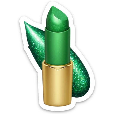 green lipstick with glitter sticker