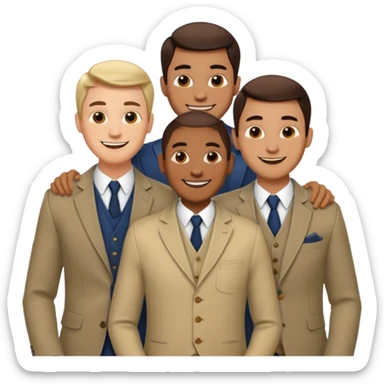3 men on a date sticker