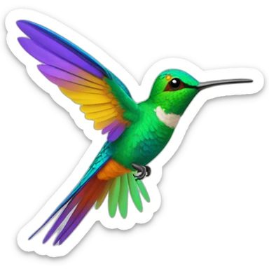 Colibrí de colores volando sticker