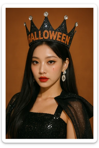 halloween kpop idol crown, sparkly and trendy sticker