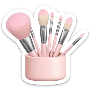 Pale pink cosmetic brushes sticker