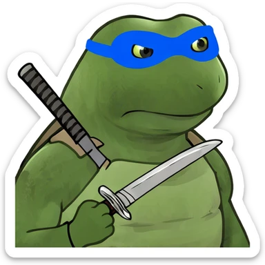 ninja turtle wearing blue eye mask sticker