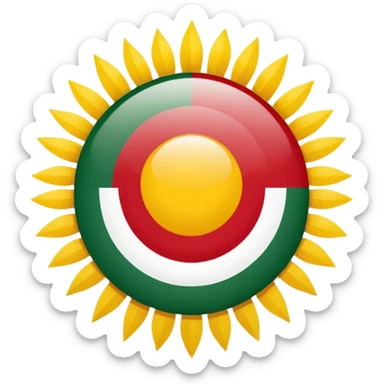 Hungary flag with a sun in the midle sticker