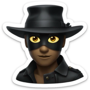 Chat noir avec un chapeau blan sticker