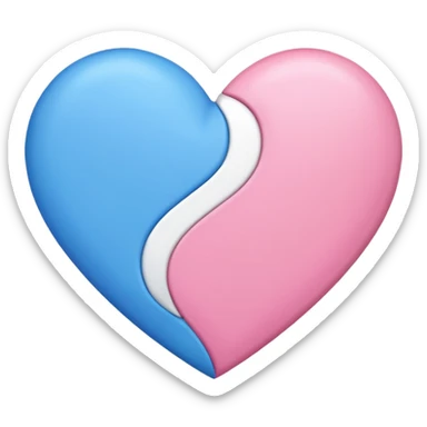 Coração com as cores da bandeira trans  sticker