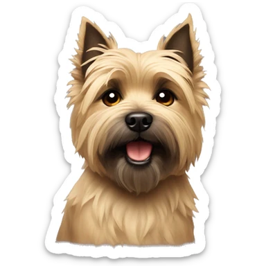 Cairn terrier with one ear pointed up and lighter tan fur
 sticker