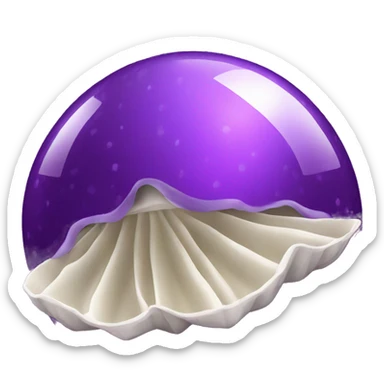 purple disco ball with clam shell sticker