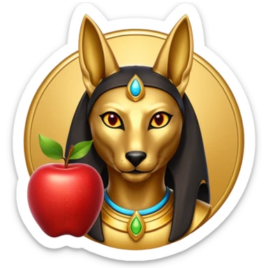 anubis god with an apple sticker
