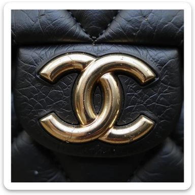 Remove background, keep only the realistic Chanel logo, preserve photorealistic metallic look, transparent background. sticker