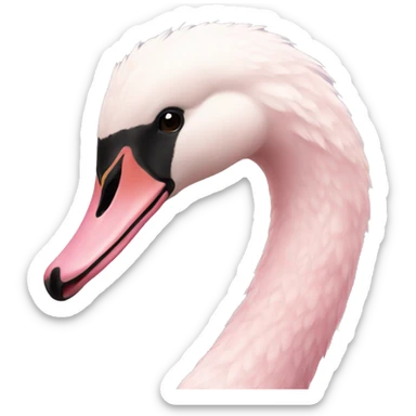 pastel pink swan sticker