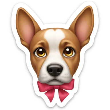 Dog with bows sticker