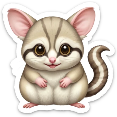Fat and cute Japanese sugar glider  white sticker