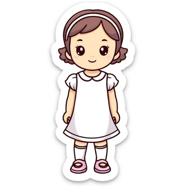 cute little girl with pintres dresses  sticker