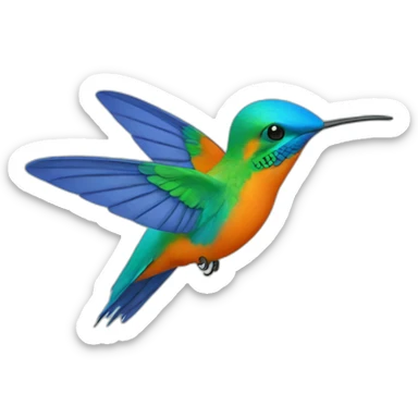 Colibri orange bleu vert sticker