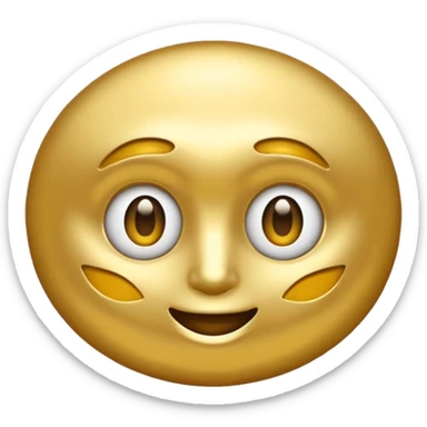 eine goldene schallpaltte, die ein gesicht hat und lächelt, keine menschlcihes gesicht sticker