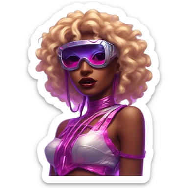 Synthwave mimic in SNES style, oil paint, epic eyes, intricate lips, exquisite pose, beautiful, desirable, logical, Midsommar  sticker