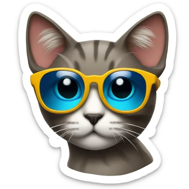 Cat with sunglasses sticker