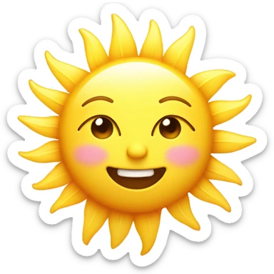 Cute smiling sun sticker