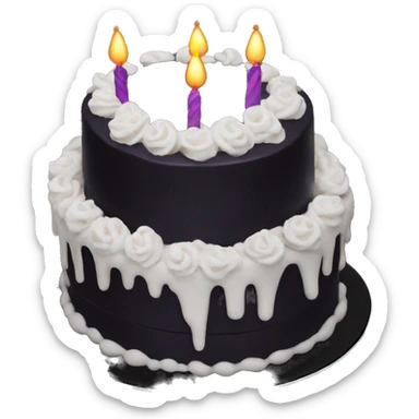 Goth birthday cake sticker